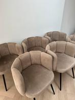 Eetkamerstoelen Velvet Beige - 6 stuks, Huis en Inrichting, Stoelen, Ophalen, Zo goed als nieuw, Overige kleuren, Vier