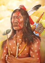 Indiaan Lakota Crazy Horse, Antiek en Kunst, Kunst | Schilderijen | Klassiek, Ophalen of Verzenden
