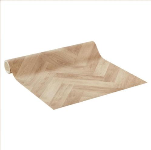 voordelige Vinyl vloer 14m2 visgraat Kwantum, Huis en Inrichting, Stoffering | Vloerbedekking, Nieuw, Vinyl, Beige, Bruin, 10 tot 25 m²