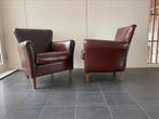 Set van twee vintage clubfauteuils van schapenleer, Huis en Inrichting, Fauteuils, Ophalen, Nvt, Nvt, Nvt