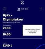 Ajax olympiakos 3 kaarten naast elkaar, Tickets en Kaartjes, Twee personen