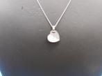 Zilveren hart hanger met zirkonia en collier             ZN2, ., Ophalen of Verzenden, Zo goed als nieuw, .
