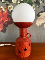 Vintage keramiek tafellamp vloerlamp  space age 60s 70s, Minder dan 50 cm, Gebruikt, Ophalen of Verzenden, Glas