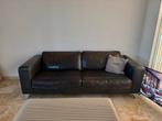 Stijlvolle Lederen Bank (donkerbruin), Ophalen, Gebruikt, Leer