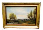 19 eeuws polderlandschap met koeien ., Antiek en Kunst, Kunst | Schilderijen | Klassiek, Ophalen of Verzenden