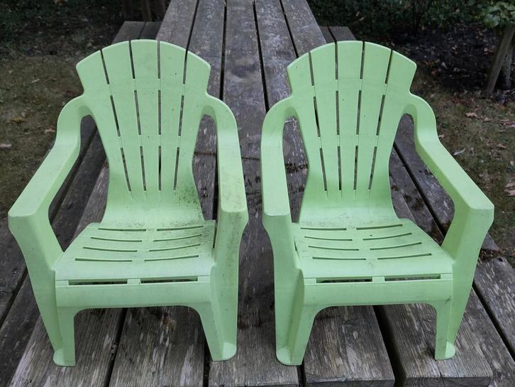 2x Kinder Tuinstoel - Klein Model, Tuin en Terras, Tuinstoelen, Gebruikt, Plastic, Stapelbaar, Ophalen