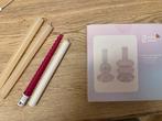 Gekleurde glazen kaarshouders met set kaarsen, Ophalen of Verzenden, Zo goed als nieuw, Overige materialen, Minder dan 25 cm