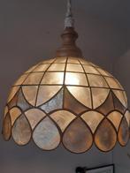 Vintage Capiz Schelpen Hanglamp Tiffany Stijl van Targetti, Ophalen, Gebruikt, Vintage, Glas
