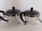 2x design Bodem theepotten, chroom,nauwelijks gebruikt, gaaf, Huis en Inrichting, Keuken | Servies, Ophalen of Verzenden, Overige stijlen