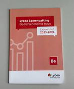 Lyceo samenvatting examenstof bedrijfseconomie havo, Lyceo, HAVO, Ophalen of Verzenden, Zo goed als nieuw