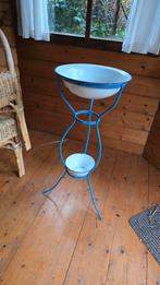 Vintage Emaille Wastafel met Onderstel, Antiek en Kunst, Ophalen