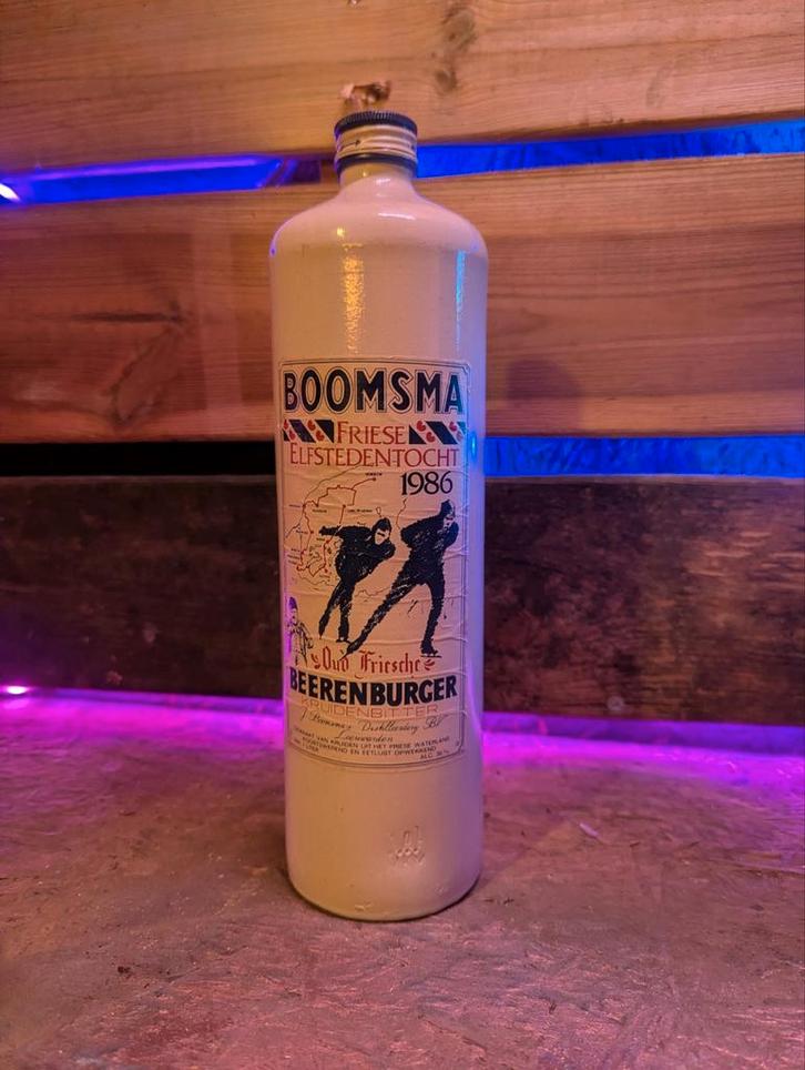 Oude Boomsma Beerenburger Fles - Elfstedentocht 1986, Antiek en Kunst, Antiek | Woonaccessoires, Ophalen of Verzenden