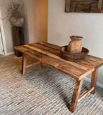 Landelijk sleetse railway eiken eettafel tafel 1.80, Huis en Inrichting, Tafels | Eettafels, Ophalen of Verzenden, Rechthoekig