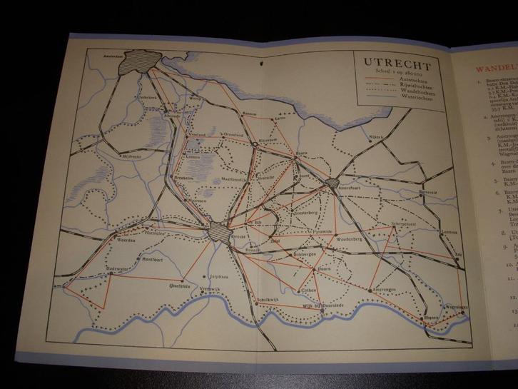 Plattegrond provincie Utrecht uitgave Hille & zoon 1936, Boeken, Atlassen en Landkaarten, Zo goed als nieuw, Landkaart, Nederland