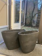 Set van 2 Antraciet Plantenpotten, Tuin en Terras, Bloempotten, Ophalen, Gebruikt, Binnen, Overige vormen