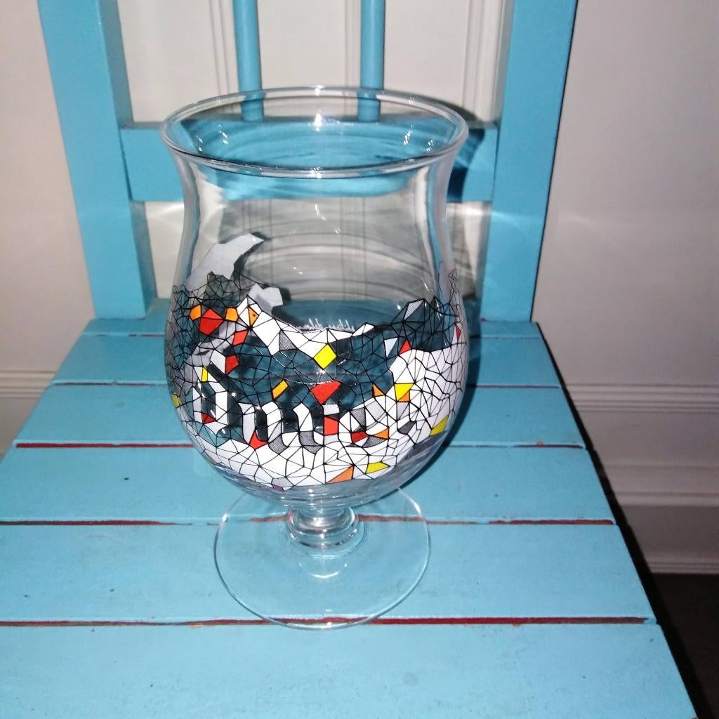 Duvel bierglas jaarglas 2012 Philippe Debongnie, Ophalen, Zo goed als nieuw, Glas of Glazen, Duvel