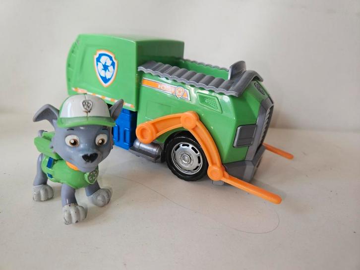 Paw Patrol Rocky met auto, Kinderen en Baby's, Speelgoed | Overig, Gebruikt, Jongen of Meisje, Ophalen of Verzenden