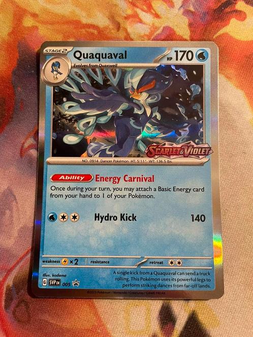 Pokemon QUAQUAVAL Prerelease Holo Promo (SVP006), Hobby en Vrije tijd, Verzamelkaartspellen | Pokémon, Zo goed als nieuw, Losse kaart