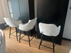 Set van 3 witte barstoelen, Huis en Inrichting, 60 tot 90 cm, Ophalen of Verzenden, Zo goed als nieuw, Metaal