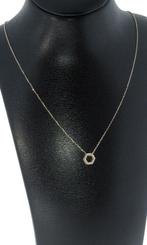 Nieuwe 14k gouden anker ketting design hanger zirkonia dames, Voordeelsieraden, Nieuw, Ophalen of Verzenden, Met edelsteen