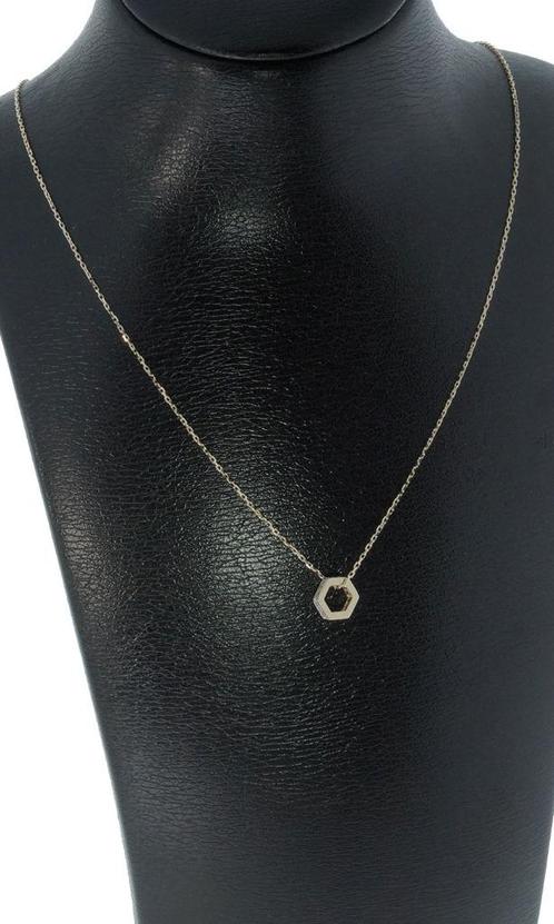 Nieuwe 14k gouden anker ketting design hanger zirkonia dames, Sieraden, Tassen en Uiterlijk, Kettingen, Nieuw, Goud, Goud, Met edelsteen