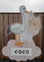Geboortebord Ooievaar roze te huur/huren, Zo goed als nieuw, Geboortebord, Info@bezigebijtjezzz.nl, Ophalen