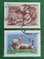 Tanzania 2007 ,2 pzs safari, Postzegels en Munten, Postzegels | Afrika, Verzenden, Tanzania, Gestempeld