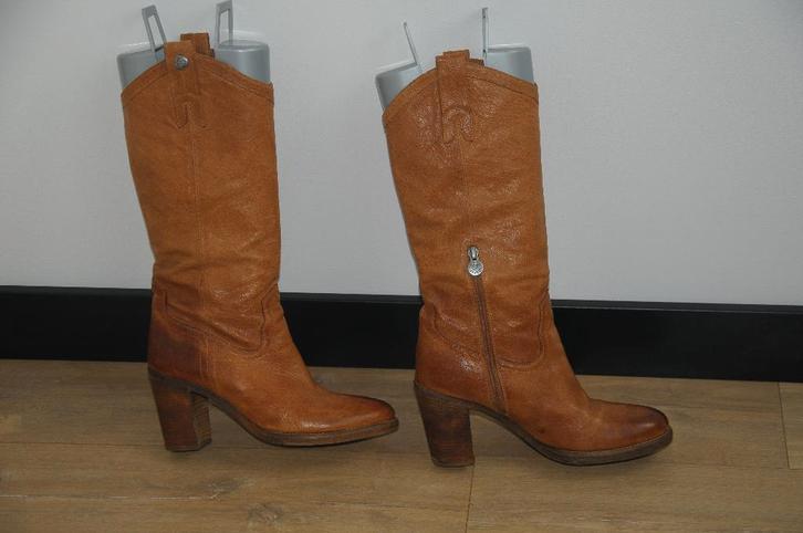 Prachtige leren laarzen van Vero Cuoio, maat 40, ZGAN!!, Kleding | Dames, Schoenen, Zo goed als nieuw, Hoge laarzen, Bruin, Ophalen of Verzenden