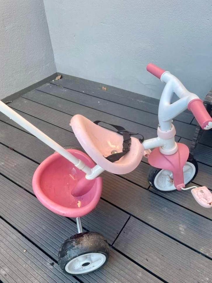 Schaalbare driewieler met duwstang en kiepbak, Kinderen en Baby's, Speelgoed | Buiten | Voertuigen en Loopfietsen, Gebruikt, Overige typen