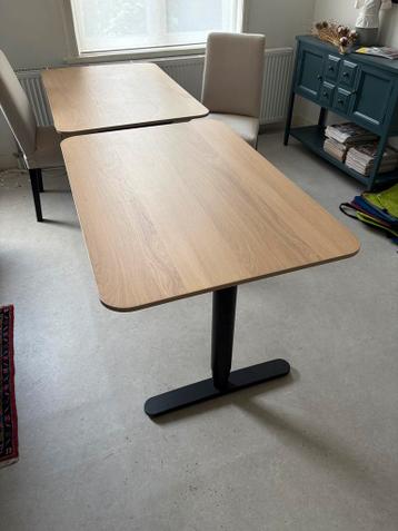 Ikea BEKANT elektrische tafel 80x120cm zwart/hout - afbeelding 1