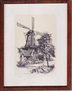 HOOGEVEEN,- Molen. Warner Hemstede. Ets 19/200, Antiek en Kunst, Kunst | Schilderijen | Klassiek, Ophalen of Verzenden