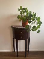 Bijzet tafel hoog hout mozaïek planten standaard, Huis en Inrichting, Tafels | Bijzettafels, Ophalen, Minder dan 55 cm, Gebruikt