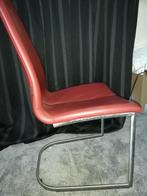 Leren stoel donkerrood merk Montis., Huis en Inrichting, Stoelen, Ophalen, Gebruikt, Metaal, Eén