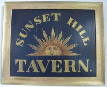 Handgeschilderd bord/Tavern/antiek/vintage/zon/kinderkamer beschikbaar voor biedingen
