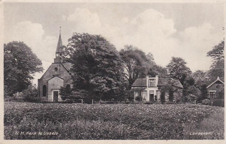 17633 N H kerk te Usselo lonneker Overijsoude kaart 1933, Verzamelen, Ansichtkaarten | Nederland, Gelopen, Overijssel, 1920 tot 1940