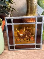 Glas in lood stier, Antiek en Kunst, Verzenden