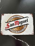 Vierkant vintage reclamebord van San Miguel 20x30, Ophalen of Verzenden