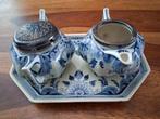 Delfts Blauw melk en suiker kannetje schotel, Antiek en Kunst, Ophalen of Verzenden