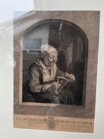 Kantklossende Vrouw - Gravure, Antiek en Kunst, Kunst | Etsen en Gravures, Ophalen