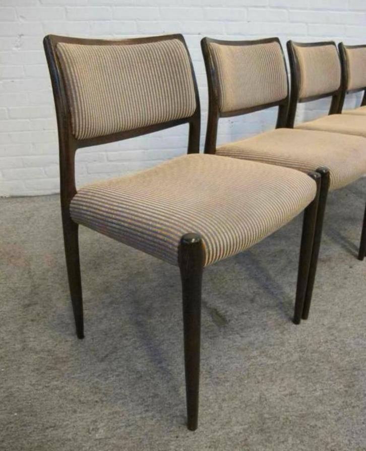 Stoel vier Niels Möller model 80 wengé stoelen, 1960's., Huis en Inrichting, Stoelen, Ophalen of Verzenden