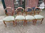 4 Biedermeier mahonie oorstoelen, Willem III periode., Antiek en Kunst, Antiek | Meubels | Stoelen en Banken, Ophalen