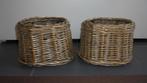 2 ovalen rieten lampenkappen 26x19H17cm, Huis en Inrichting, Gebruikt, Bruin, Ophalen of Verzenden, Overige vormen