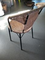 Vintage Rotan Stoeltje met Zwart Metaal, Antiek en Kunst, Ophalen