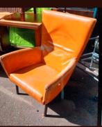 Vintage Foxxy Fauteuil Gerard van den Berg - Oranje Leer, Ophalen, Minder dan 50 cm, Gebruikt, Minder dan 75 cm