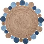 Uniek jute vloerkleed van Bloomville., 50 tot 100 cm, Rond, Bohemian - Hippie - Ibiza - baby boy, Beige