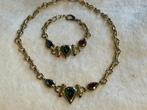 Set vergulde armband en ketting, met strass, Angel, Ophalen, Overige materialen, Overige typen, Verguld