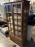 Grenen vitrinekast - 90x40x185H, 1025xe, Zo goed als nieuw, Re, 150 tot 200 cm