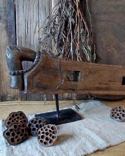 10943 NP Uniek oud houten paard XL, Antiek en Kunst, Antiek | Woonaccessoires, Verzenden