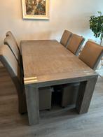 Eetkamertafel van massief hout, Ophalen, Gebruikt, 50 tot 100 cm, Vijf personen of meer
