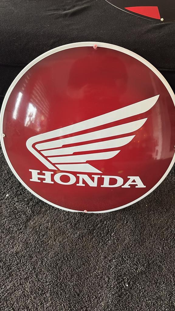 Honda Emaille Reclamebord - 50cm, Auto diversen, Autostickers, Ophalen of Verzenden
